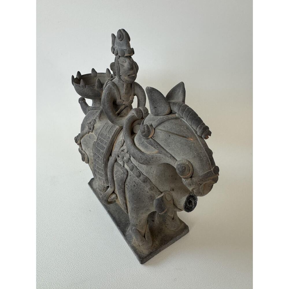 Korean Warrior Sculpture on Horse Clay Vessel Silla Master - Picture 4 of 12